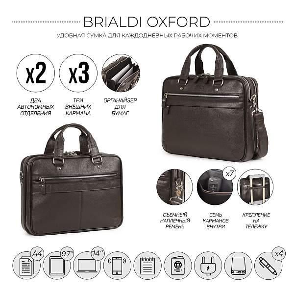 Деловая сумка BRIALDI Oxford? (Оксфорд) relief brown Brialdi, Артикул: brialdi-34100 фото №1