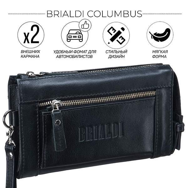 Мужской клатч BRIALDI Columbus (Колумбус) black BR00247JZ Черный Brialdi, Артикул: BR00247JZ фото №1