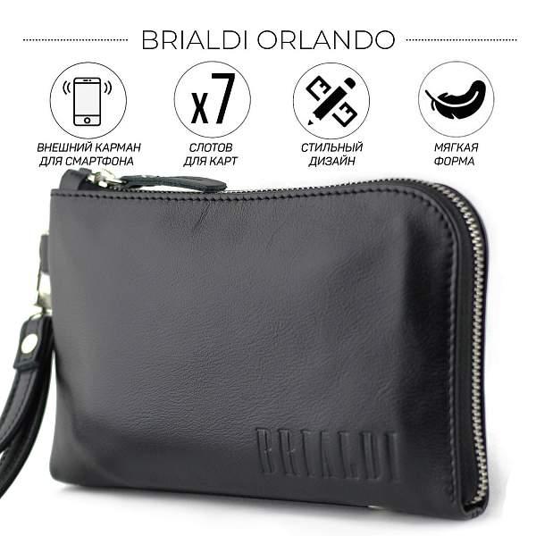 Мужской клатч BRIALDI Orlando (Орландо) black BR00196KE Черный Brialdi, Артикул: BR00196KE фото №1