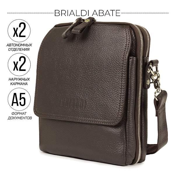 Кожаная сумка через плечо BRIALDI Abate (Абате) relief brown BR26689DC Коричневый Brialdi, Артикул: BR26689DC фото №1