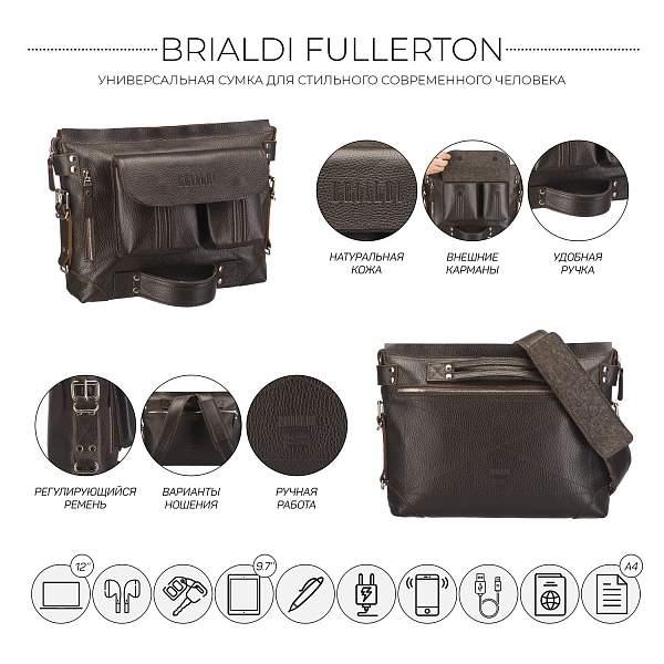 Универсальная сумка BRIALDI Fullerton (Фуллертон) relief brown BR28405MW Коричневый Brialdi, Артикул: BR28405MW фото №1