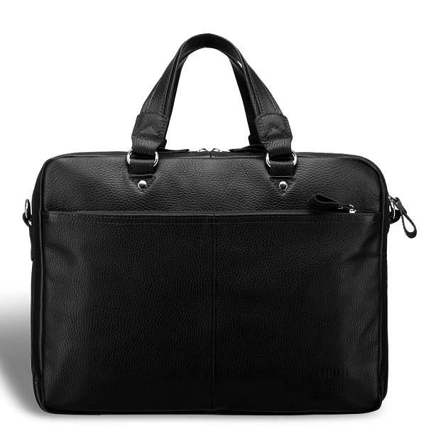 Вместительная деловая сумка с двумя отделениями BRIALDI Arce (Арчи) relief black BR19859PU Черный Brialdi, Артикул: BR19859PU фото №1