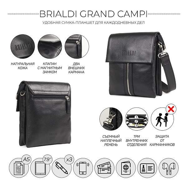 Вертикальная сумка через плечо BRIALDI Grand Campi (Кампи) relief black BR19863WF Черный Brialdi, Артикул: BR19863WF фото №1