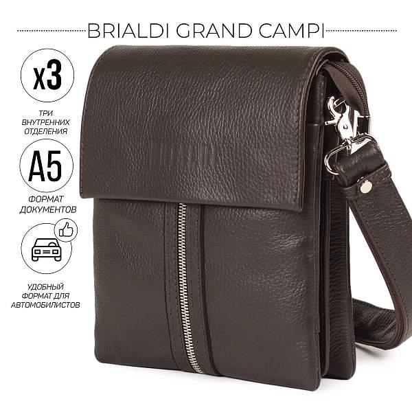 Вертикальная сумка через плечо BRIALDI Grand Campi (Кампи) relief brown BR19864RW Коричневый Brialdi, Артикул: BR19864RW фото №1