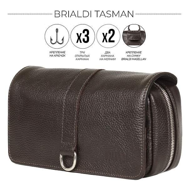 Дорожный несессер BRIALDI Tasman (Тасман) relief brown BR23315MO Коричневый Brialdi, Артикул: BR23315MO фото №1