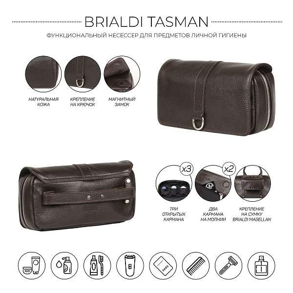 Дорожный несессер BRIALDI Tasman (Тасман) relief brown BR23315MO Коричневый Brialdi, Артикул: BR23315MO фото №1