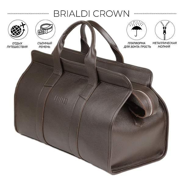 Дорожная сумка BRIALDI Crown (Краун) relief brown BR30868FH Коричневый Brialdi, Артикул: BR30868FH фото №1