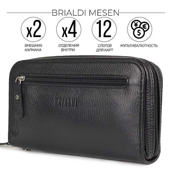 Мужской клатч с 4 внутренними отделениями BRIALDI Mesen (Месен) relief black BR32935OL Черный Brialdi, Артикул: BR32935OL фото №1