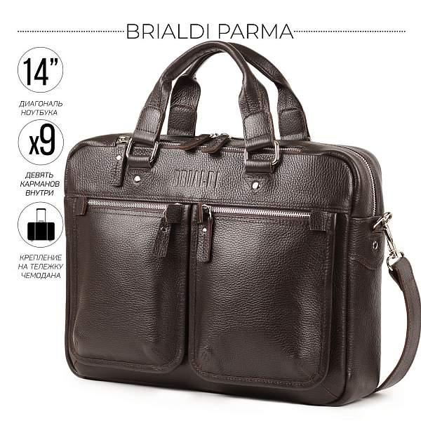 Деловая сумка для документов BRIALDI Parma (Парма) relief brown BR34110WX Коричневый Brialdi, Артикул: BR34110WX фото №1