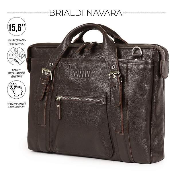 Деловая сумка BRIALDI Navara (Навара) relief brown BR34129JS Коричневый Brialdi, Артикул: BR34129JS фото №1