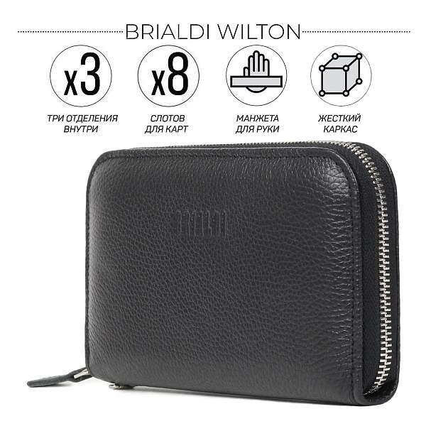 Мужской клатч BRIALDI Wilton (Уилтон) relief black BR43905WQ Черный Brialdi, Артикул: BR43905WQ фото №1