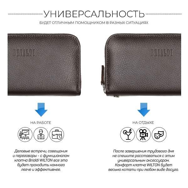 Мужской клатч BRIALDI Wilton (Уилтон) relief brown BR43906PV Коричневый Brialdi, Артикул: BR43906PV фото №1