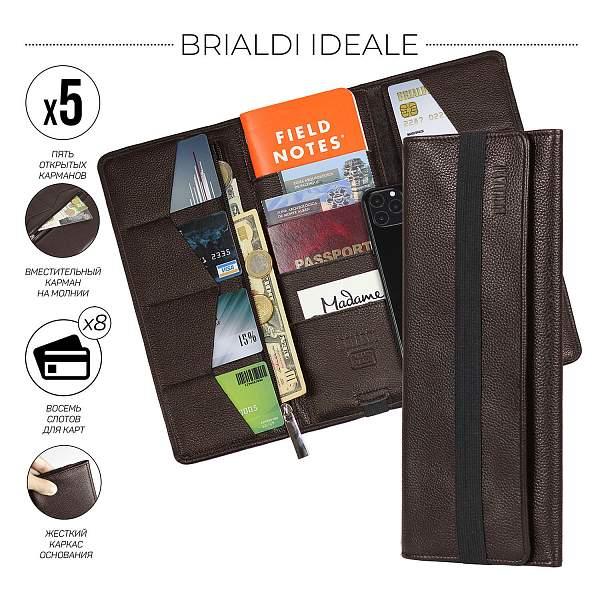 Органайзер-трифолд BRIALDI Ideale (Идеал) relief brown BR48530OP Коричневый Brialdi, Артикул: BR48530OP фото №1