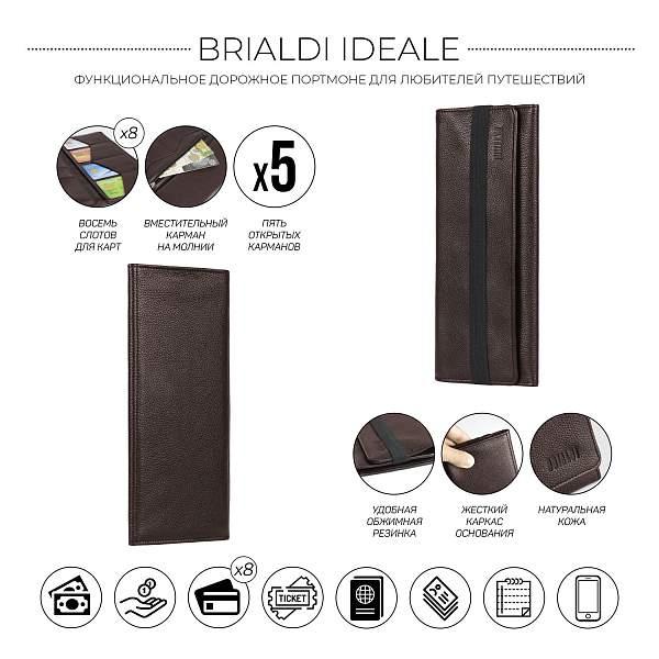 Органайзер-трифолд BRIALDI Ideale (Идеал) relief brown BR48530OP Коричневый Brialdi, Артикул: BR48530OP фото №1