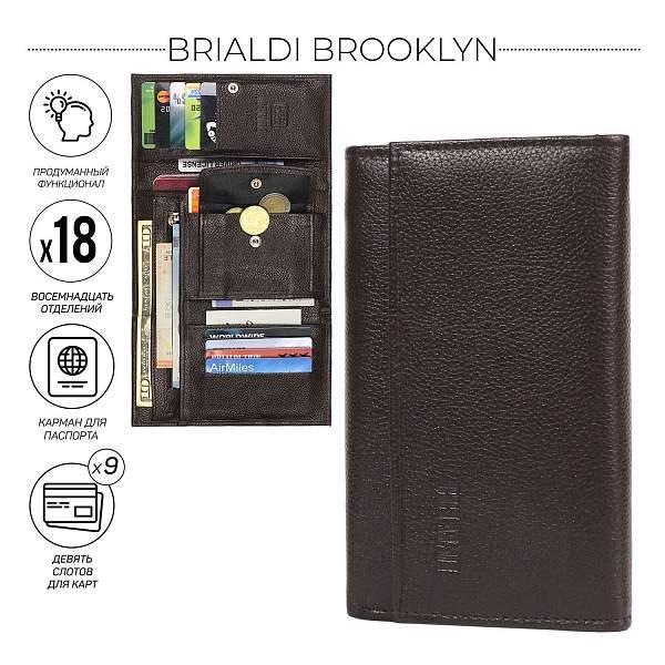 Солидное портмоне BRIALDI Brooklyn (Бруклин) relief brown BR50767DG Коричневый Brialdi, Артикул: BR50767DG фото №1