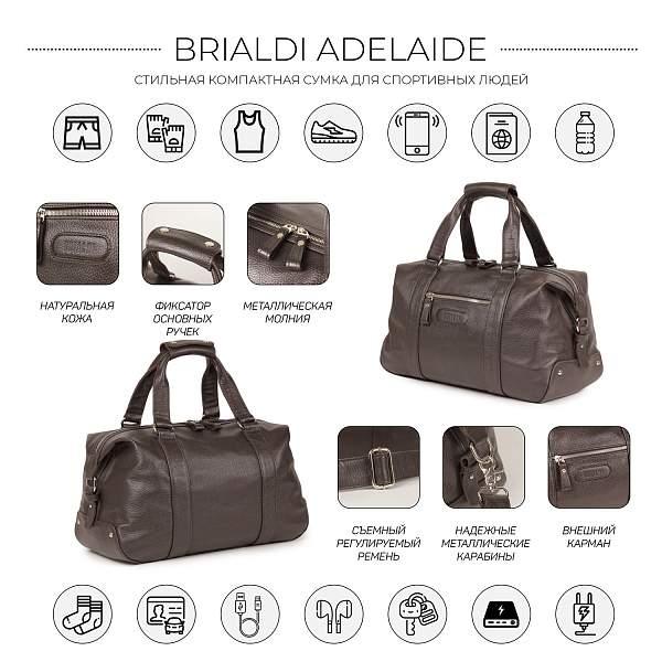 Спортивная сумка малого формата BRIALDI Adelaide (Аделаида) relief brown BR11872KM Коричневый Brialdi, Артикул: BR11872KM фото №1