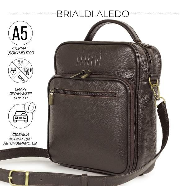 Кожаная сумка через плечо BRIALDI Aledo (Аледо) relief brown BR12937FX Коричневый Brialdi, Артикул: BR12937FX фото №1