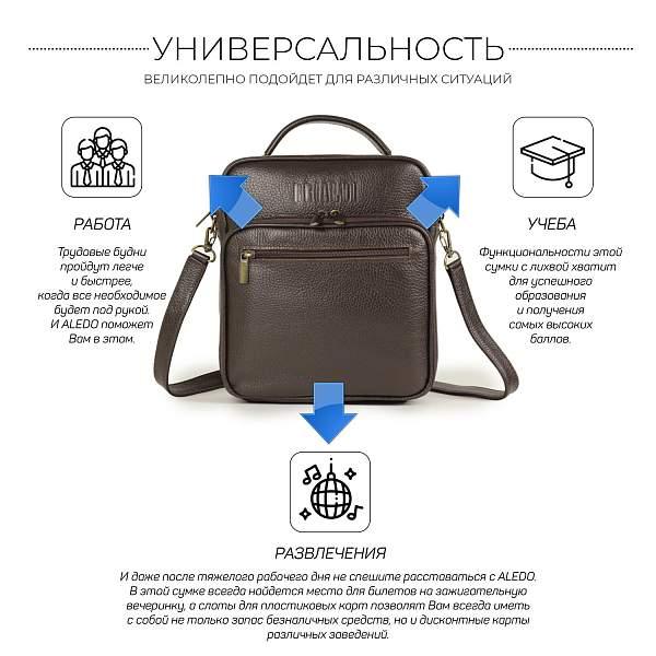 Кожаная сумка через плечо BRIALDI Aledo (Аледо) relief brown BR12937FX Коричневый Brialdi, Артикул: BR12937FX фото №1