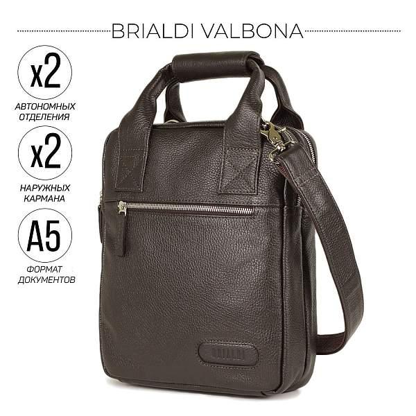 Кожаная сумка через плечо BRIALDI Valbona (Вальбона) relief brown BR13000UL Коричневый Brialdi, Артикул: BR13000UL фото №1