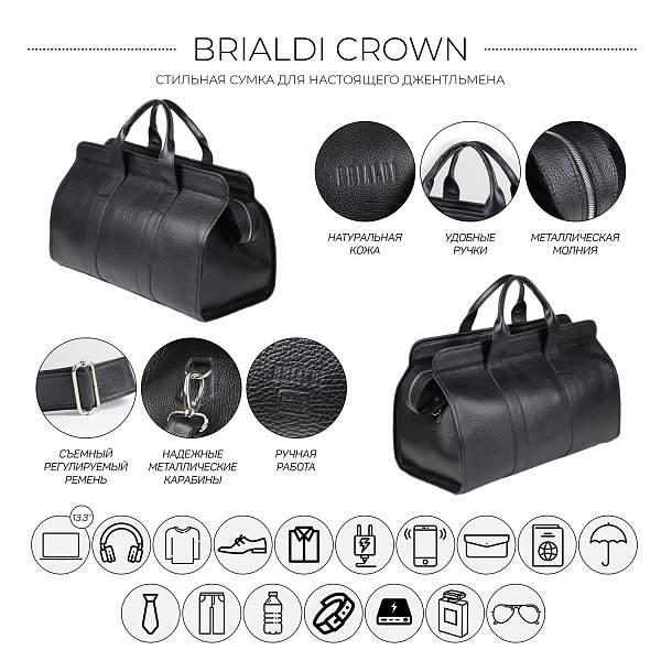 Дорожная сумка BRIALDI Crown (Краун) relief black BR30867AN Черный Brialdi, Артикул: BR30867AN фото №1