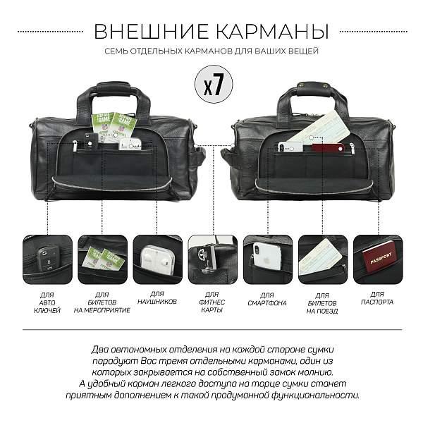 Дорожно-спортивная сумка трансформер BRIALDI Sparta (Спарта) relief black BR30908KF Черный Brialdi, Артикул: BR30908KF фото №1