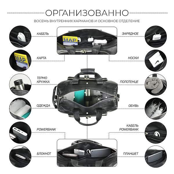 Дорожно-спортивная сумка трансформер BRIALDI Sparta (Спарта) relief black BR30908KF Черный Brialdi, Артикул: BR30908KF фото №1