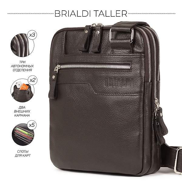 Вертикальная сумка через плечо BRIALDI Taller (Таллер) relief brown BR34411DV Коричневый Brialdi, Артикул: BR34411DV фото №1