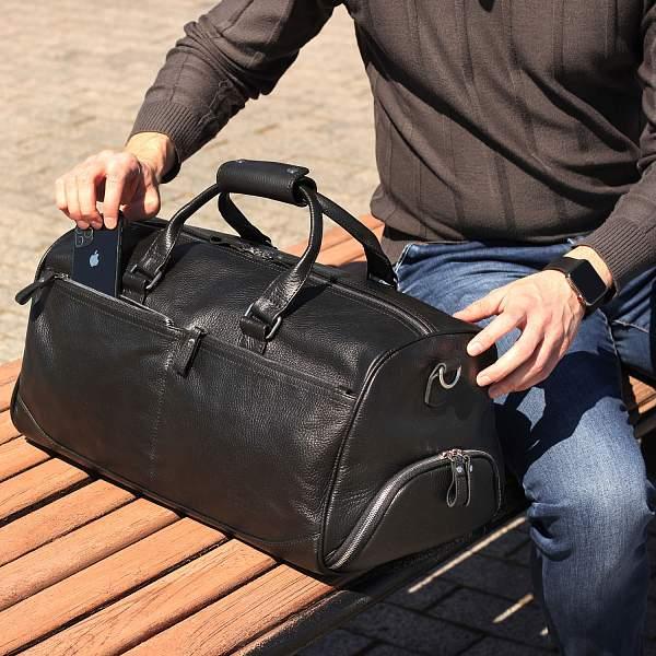 Дорожно-спортивная сумка BRIALDI Traveller (Путешественник) relief black BR44583NZ Черный Brialdi, Артикул: BR44583NZ фото №1