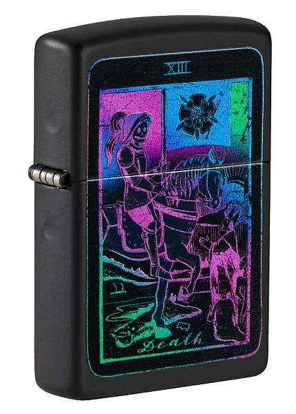 Зажигалка ZIPPO Tarot Card с покрытием Black Matte, латунь/сталь, чёрная, матовая, 38x13x57 мм 49698 Zippo, Артикул: 49698 фото №1