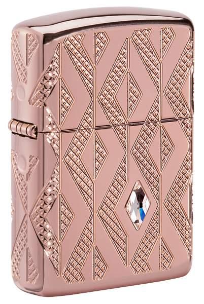 Зажигалка ZIPPO Armor® Geometric с покрытием Rose Gold, латунь/сталь, розовое золото, 38x13x57 мм 49702 Zippo, Артикул: 49702 фото №1