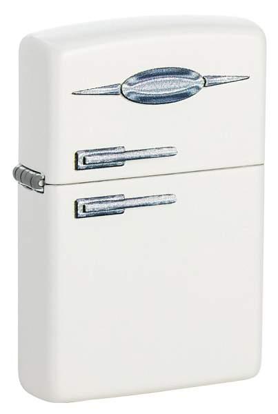 Зажигалка ZIPPO Retro Fridge Design с покрытием White Matte, латунь/сталь, серебристая, 38x13x57 мм 49636 Zippo, Артикул: 49636 фото №1