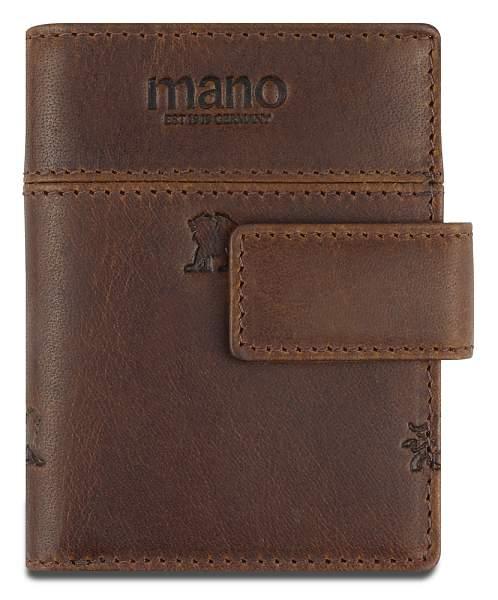 Портмоне Mano "Don Leon", натуральная кожа в коричневом цвете, 8,5 х 10,2 см M191920141 MANO 1919, Артикул: M191920141 фото №1