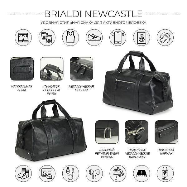 Дорожно-спортивная сумка BRIALDI Newcastle (Ньюкасл) relief black BR11876OQ Черный Brialdi, Артикул: BR11876OQ фото №1