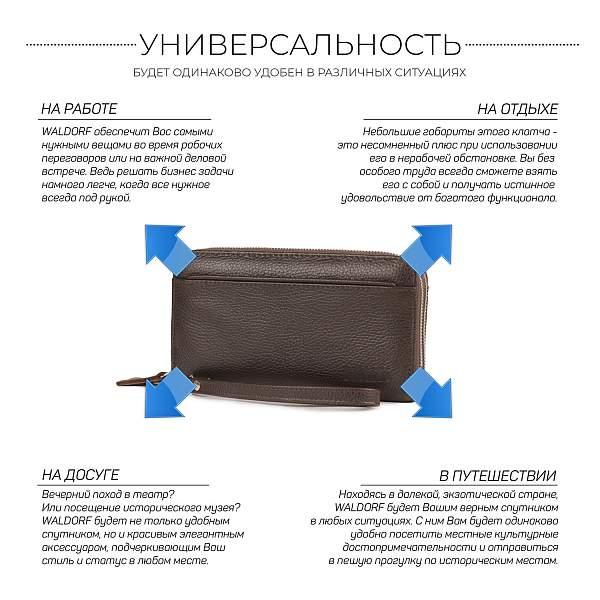 Мужской клатч с двумя отделениями BRIALDI Waldorf (Уолдорф) relief brown BR32926IV Коричневый Brialdi, Артикул: BR32926IV фото №1