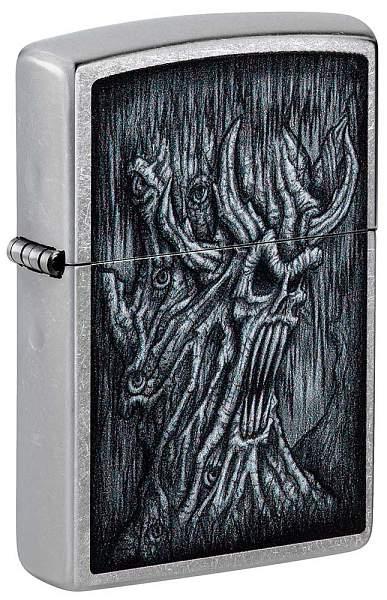 Зажигалка ZIPPO Evil Tree с покрытием Street Chrome, латунь/сталь, серебристая, 38x13x57 мм 48681 Zippo, Артикул: 48681 фото №1