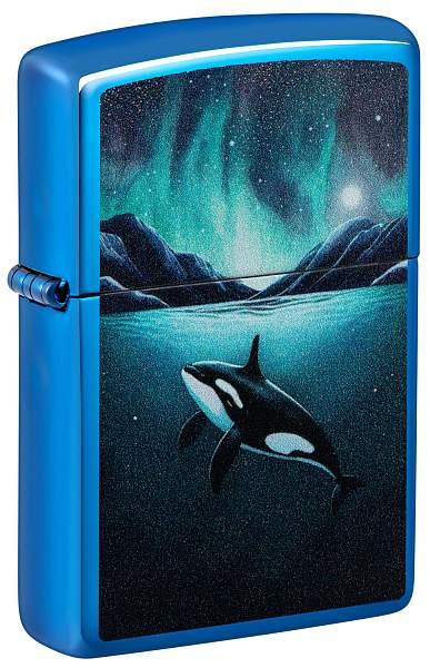 Зажигалка ZIPPO Whale с покрытием High Polish Blue, латунь/сталь, синяя, глянцевая, 38x13x57 мм 48984 Zippo, Артикул: 48984 фото №1