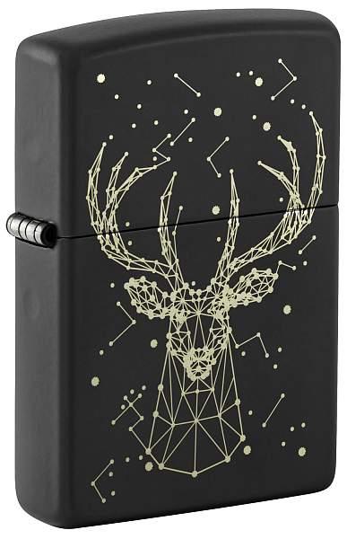 Зажигалка ZIPPO Deer с покрытием Black Matte, латунь/сталь, черная, матовая, 38x13x57 мм 48385 Zippo, Артикул: 48385 фото №1