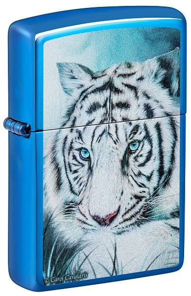 Зажигалка ZIPPO White Tiger с покрытием High Polish Blue, латунь/сталь, синяя, 38x13x57 мм 48951 Zippo, Артикул: 48951 фото №1