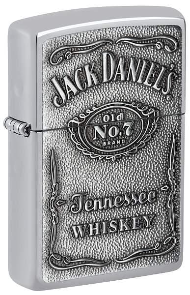 Зажигалка ZIPPO Jack Daniels® с покрытием High Polish Chrome, латунь/сталь, серебристая, 38x13x57 мм 250JD.427 Zippo, Артикул: 250JD.427 фото №1