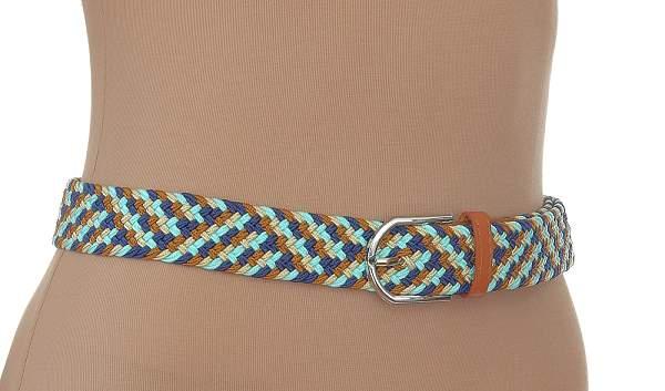 Ремень elastic belt blue-brown mix bullatti мультиколор BULLATTI, Артикул: Elastic Belt blue-brown mix фото №1