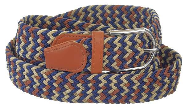 Ремень elastic belt blue-beige-brown bullatti мультиколор BULLATTI, Артикул: Elastic Belt blue-beige-brown фото №1