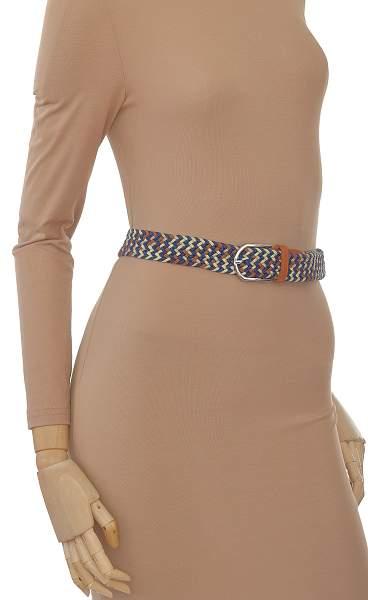 Ремень elastic belt blue-beige-brown bullatti мультиколор BULLATTI, Артикул: Elastic Belt blue-beige-brown фото №1