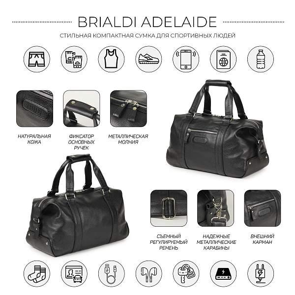 Спортивная сумка малого формата BRIALDI Adelaide (Аделаида) relief black BR11871BX Черный Brialdi, Артикул: BR11871BX фото №1