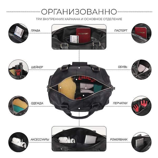 Спортивная сумка малого формата BRIALDI Adelaide (Аделаида) relief black BR11871BX Черный Brialdi, Артикул: BR11871BX фото №1