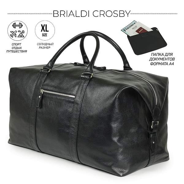 Дорожно-спортивная сумка BRIALDI Crosby (Кросби) relief black BR32082RY Черный Brialdi, Артикул: BR32082RY фото №1