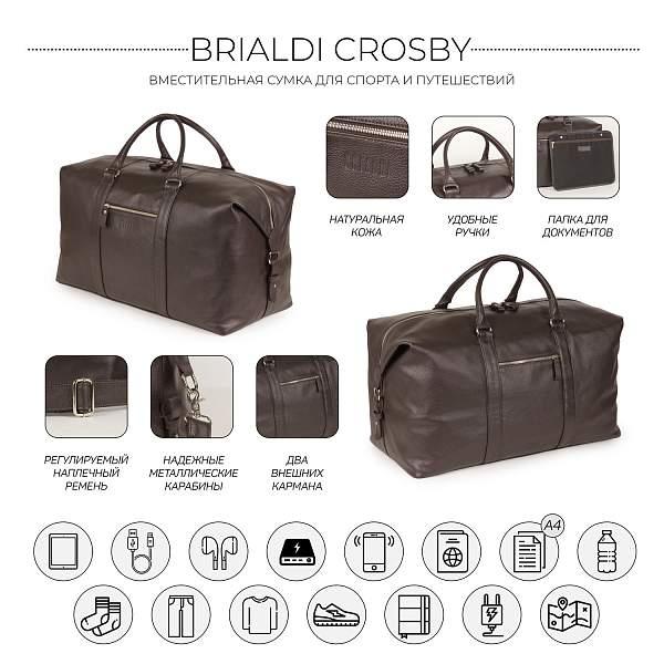 Дорожно-спортивная сумка BRIALDI Crosby (Кросби) relief brown BR32083OH Коричневый Brialdi, Артикул: BR32083OH фото №1