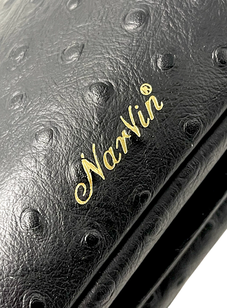 Сумка клатч NARVIN из натуральной кожи 9951-N.Ostrich Black Vasheron, Артикул: 9951-N.Ostrich Black фото №1