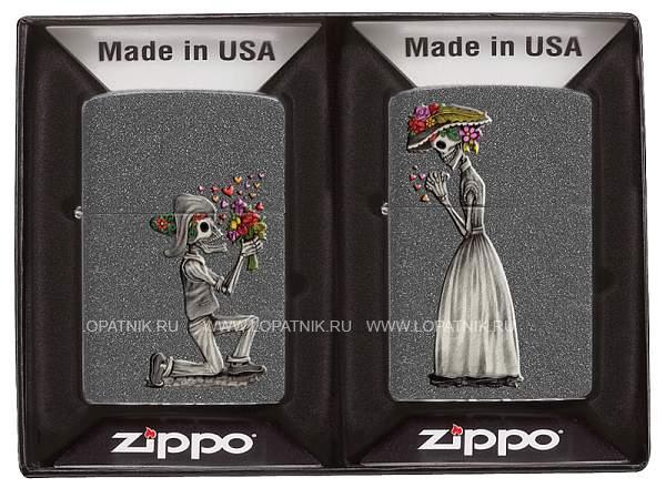 Набор ZIPPO Влюбленные зомби из двух зажигалок с покрытием Iron Stone™ Zippo, Артикул: 28987 фото №1